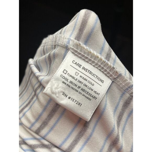 Mizzen Main Large White/Blue/Grey Striped Clsssic Fit Polo Shirt West Bend WI - Picture 6 of 8